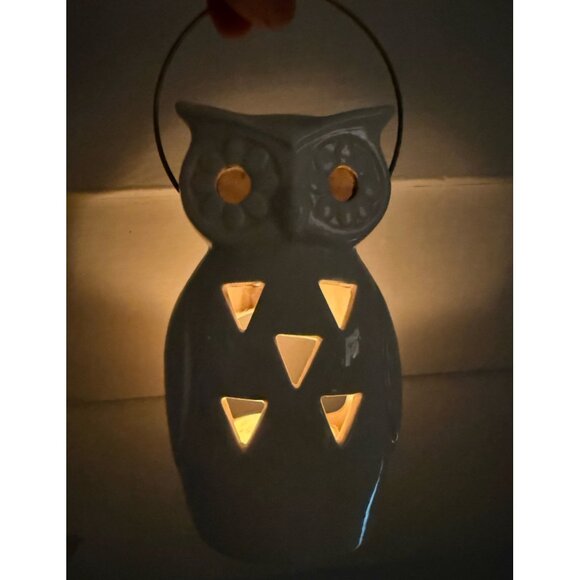 Vintage 1970s Lego Japan White Owl Hanging Tea Light Candle Holder - Picture 13 of 13